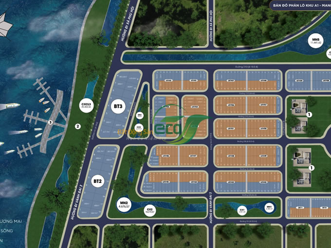 Bán lô đất Liền kề vườn (LKV) dự án King Bay, Nhơn Trạch, Đồng Nai, View sông ĐỒng Nai
