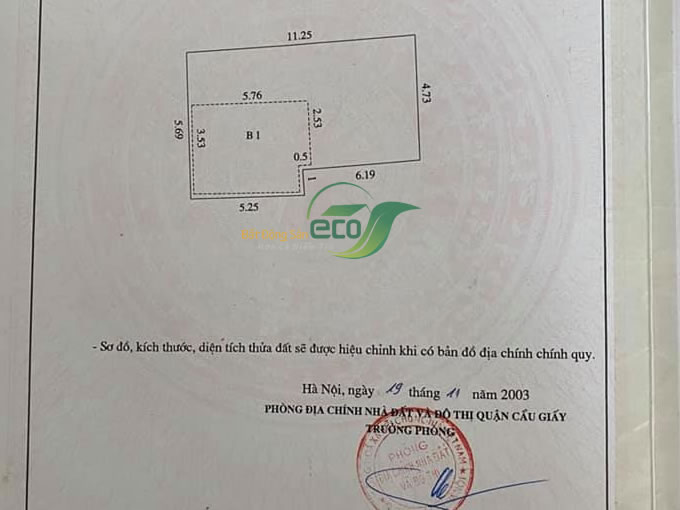 Bán nhà riêng tại Hồ Tùng Mậu, Cầu Giấy diện tích 59m2, nhà cấp 4, mặt tiền 4.7m, giá chào 6.5 tỷ